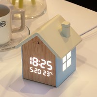 베이지브라운 무드홈 하우스 인테리어 LED 탁상시계