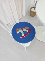 흔들말 원형방석 의자 논슬립 벤치 스툴 키즈 양모방석 32cm/42cm