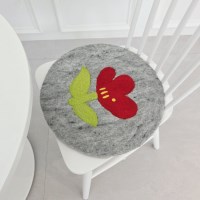 플라워 원형방석 의자 논슬립 벤치 스툴 키즈 양모방석 32cm/42cm