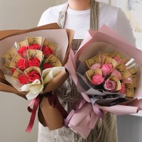 10송이 비누카네이션장미믹스 용돈꽃다발 [3color]