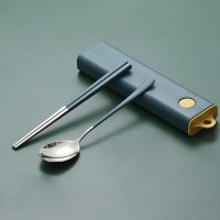 휴대용 수저세트 도시락 캠핑 무소음 수저통