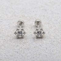 [애슬릿]전체 실버 925 큐빅 눈꽃 피어싱 귀걸이 선물