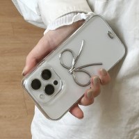 실버 리본 레진 투명 젤리 폰케이스