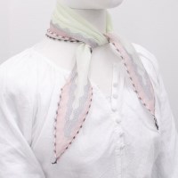 [애슬릿]국산 인견 레이스 미니 쁘띠 마름모 스카프