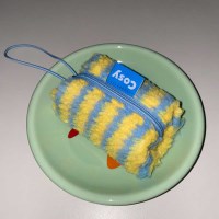 LEMON BLUE FLUFFY RICO POUCH