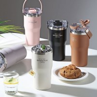 더블 스텐 빨대 텀블러 보온보냉 텀블러 보온병 콜드컵 2size
