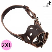 퍼피헛 가죽 애완견 입마개 브라운 XXL