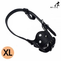퍼피헛 가죽 애완견 입마개 블랙 XL