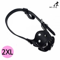 퍼피헛 가죽 애완견 입마개 블랙 XXL