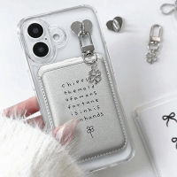 맥세이프 카드지갑) 실버 리본 키링 갤럭시 아이폰 케이스