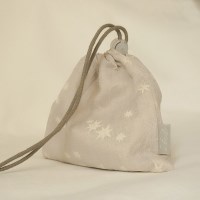 Drawstring Pouch - Beige Star