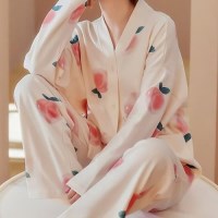[SALE]여성 코튼 복숭아 잠옷 코튼 복숭아 파자마