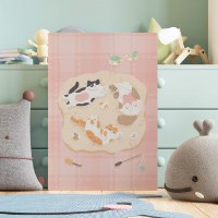 고양이 일러스트 고동상 작가 그림  접이식 액자테이블 원룸 공부상