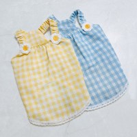 강아지 여름옷 체크 데이지 나시