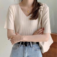 여자 구김없는티 시크한 편한 반팔티 여름 데일리 오