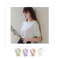 여성 베이직 쿨티 반팔 꾸안꾸 라운드 4컬러