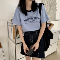 티셔츠 레터링 반팔 크롭 반팔티 루즈핏 시원한 여자