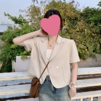 여성의류 봄옷 원버튼 가을옷 데이트룩 썸머 반팔 소매