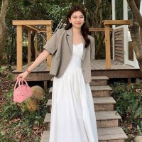 자켓 크롭 새미 세일러드 반팔 카라