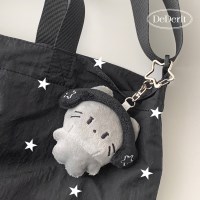 귀여운 동물 별헤드셋 그레이 고양이 인형 키링