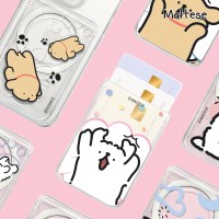 ★몰티즈 정품★ 아이폰 전기종 투명 맥세이프 카드 수납 몰캉티즈