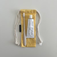 워싱 노랑체크 칫솔 케이스