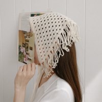 여자 펀칭 태슬커치프 삼각 유니크 뜨개 두건