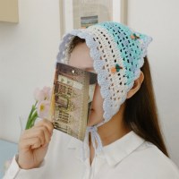 여자 러블리 컬러웨이 꽃자수 커치프 두건