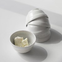 화이트 줄무늬 일본 종지 디저트볼 양념그릇