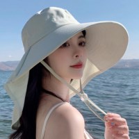 모자 여성 목덮는 와이드 방수 챙 플랩캡 물놀이 수영장 자외선차단
