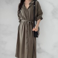 여자 찰랑핏 스트랩 롱셔츠 빅사이즈 롱원피스
