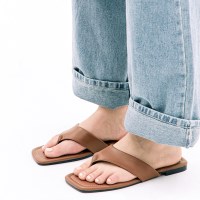 레스터 스퀘어토 모던 데일리 레더 플립플랍 FL1025