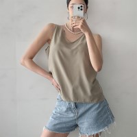 여자 무지 민소매 여름이너 찰랑핏 블라우스