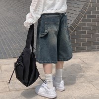 니키 와이드 포켓 카펜더 버뮤다 데님 팬츠 숏 롱ver
