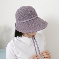 오리 리본 와이드챙 지사 보넷