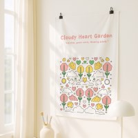 클라우디 하트가든(Cloudy Heart Garden) 패브릭포스터-폴리