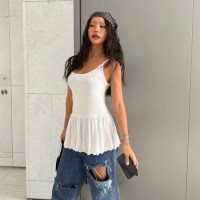 슬림핏 뷔스티에 끝 나시 여름 필수 레이어드 원피스