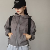 데일리 스트링 후드 나일론 아노락 바람막이 ou-4134c