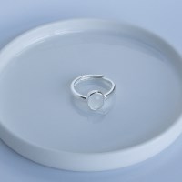 925실버 오벌 스톤 심플 반지 데일리 포인트링