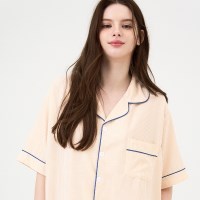 도씨 실크핏 클린 반팔 카라 커플 잠옷 세트 5color, 3size