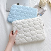 몽글 하트 누빔 아이패드 노트북 파우치 가방 (11/13/14/15/16인치)