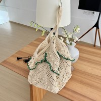 폼폼 프릴 뜨개 네트숄더백