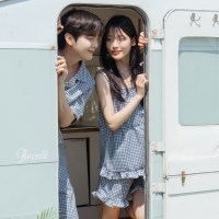 BP커버 브라캡 내장 여름 커플 잠옷 나시 민소매 파자마