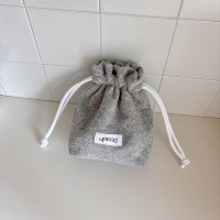 terry string pouch (melange gray)