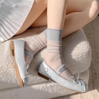 시에로 시스루 중목 양말 글리터 삭스 4color