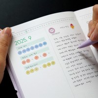날짜형 6개월 이야기 하반기 다이어리 그란데 스티커, 펜 세트 반년