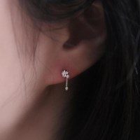 플루메리아 실버체인 귀걸이 / Plumeria Silverchain Earring
