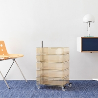 이동식수납장 투명 회전서랍 트롤리 MK34561