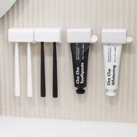 [2인 4인세트] 무타공 자석 치약 꽂이 칫솔 걸이 거치대