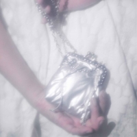 ribbon silver mini chain bag